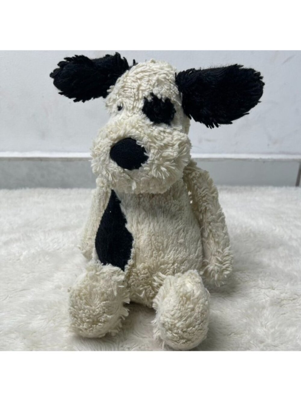 Jellycat Bashful Black Cream Puppy Dog Plush 12" Medium Soft Stuffed Animal Toy